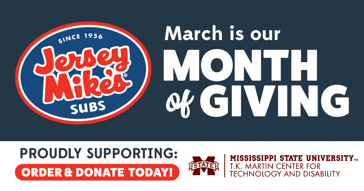 Graphic promoting Jersey Mike's Month of Giving