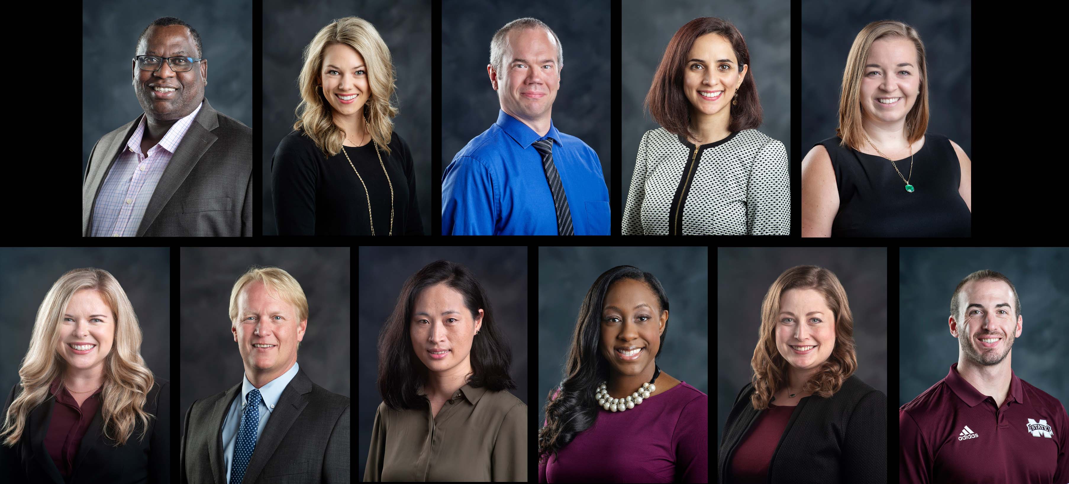 Composite of new faculty headshots