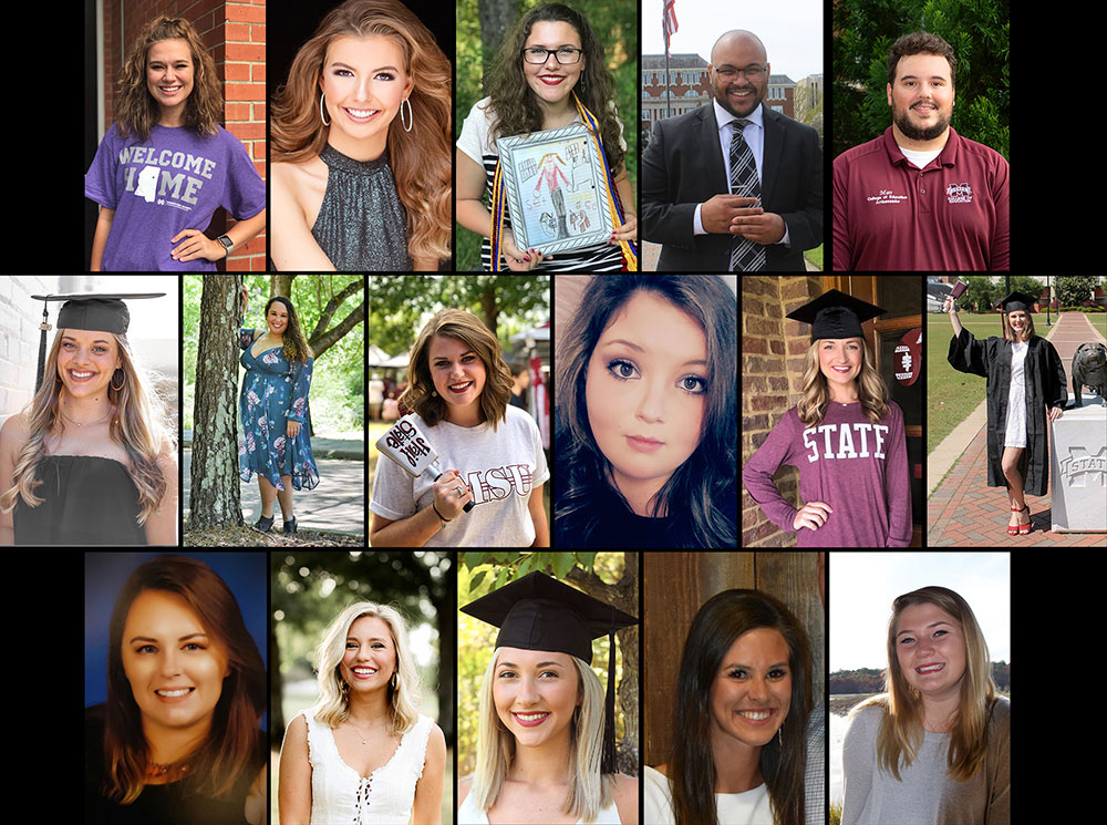 A composite photo of each of the Outstanding Internship Award winners with one not pictured.