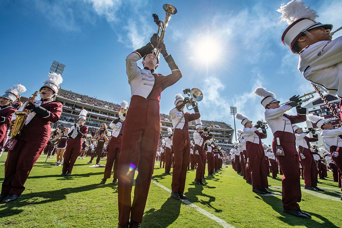MSU's Famous Maroon Band performs at Davis Wade Stadium.