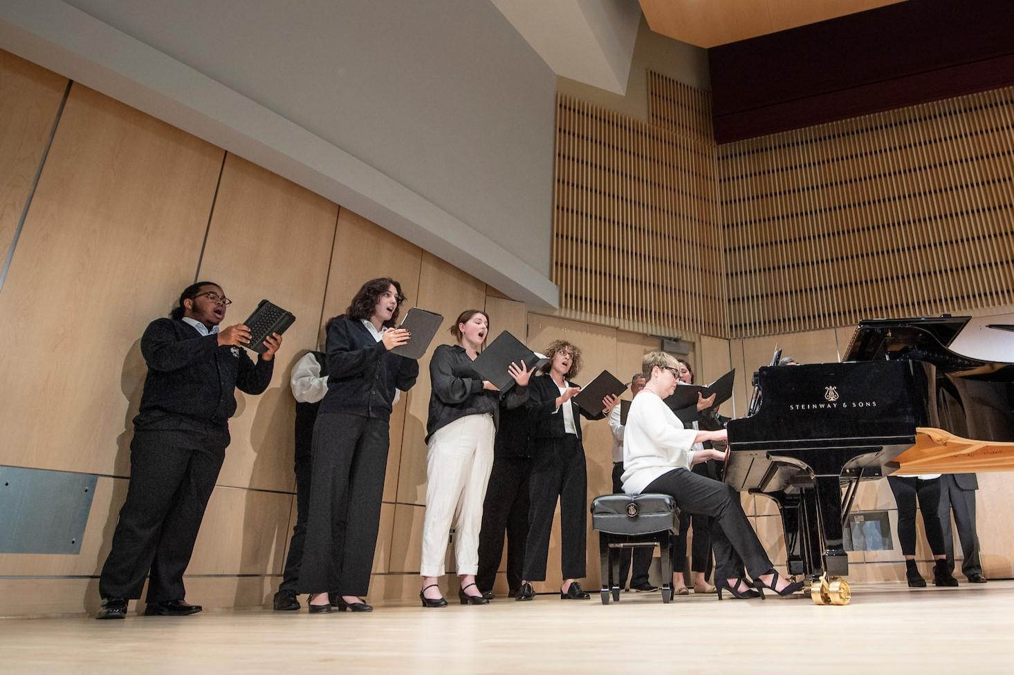 Vocalists singing with a pianist
