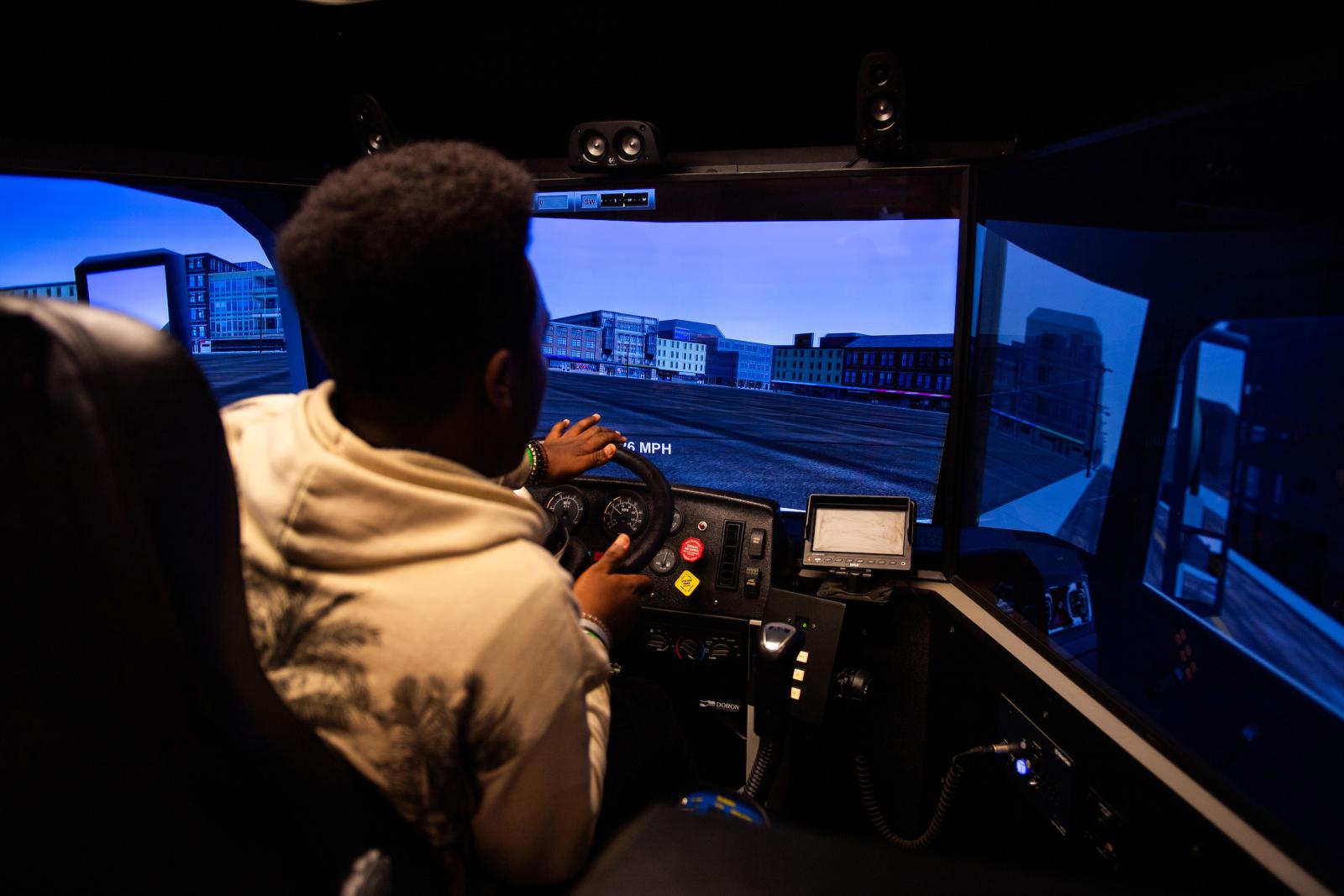 Student virtually driving