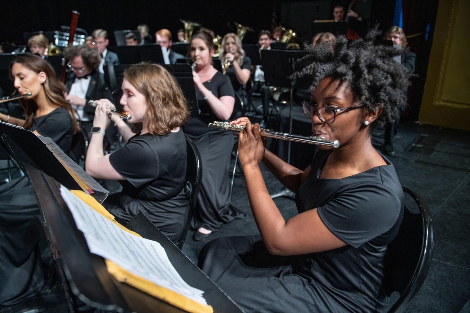 Student musicians perform in concert