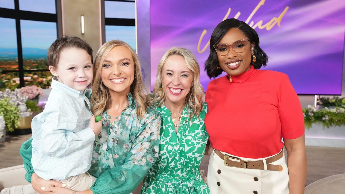 Mississippi State alumna Holly Allgood, center right, poses with, from left, Bowen Dorr, Jamie Dorr and television host and singer Jennifer Hudson.