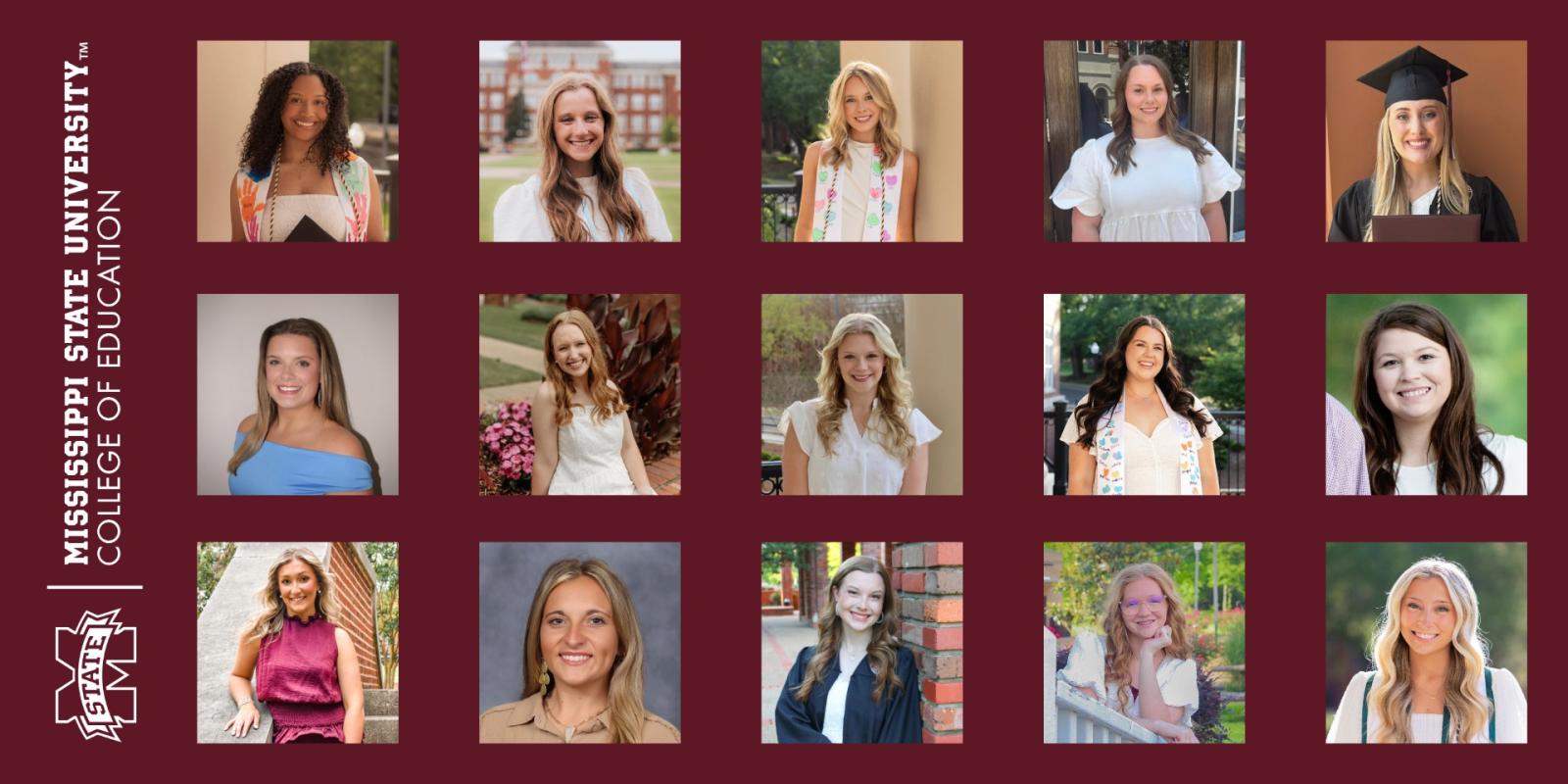 Photo collage of 14 outstanding teacher interns