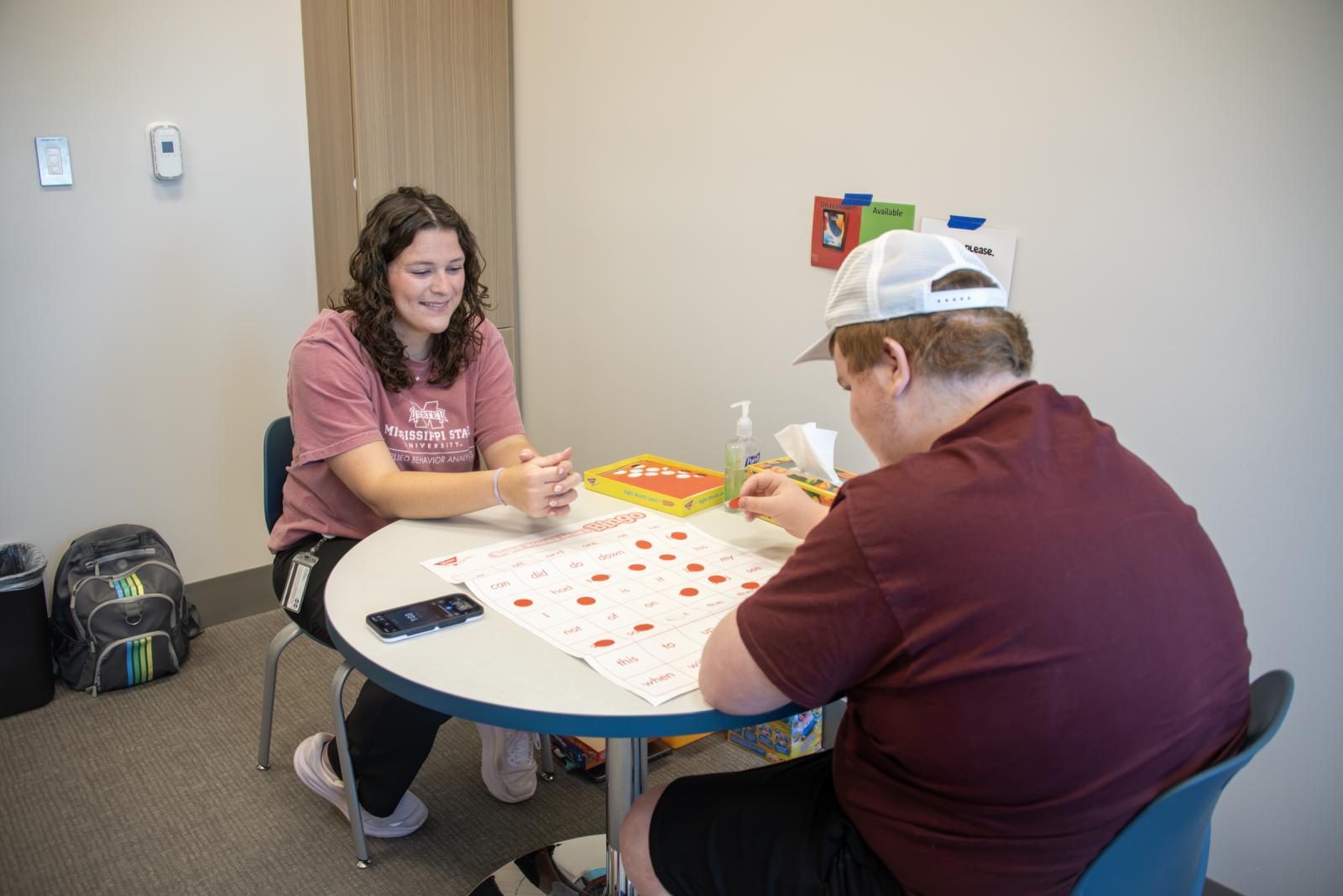 MSU RBT works with a client at the Autism and Developmental Disabilities Clinic